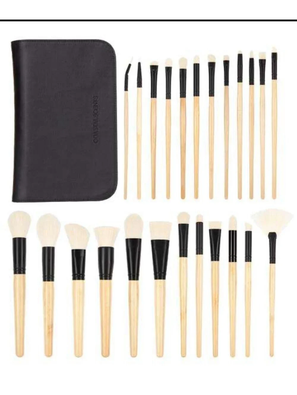New Coastal Scents Elite 24-Piece Brush Set Bamboo Collection AUTHENTIC